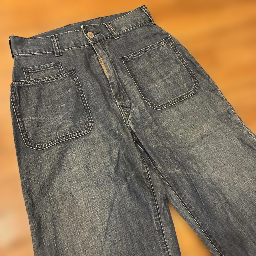 45rワイドレッグデニムパンツ