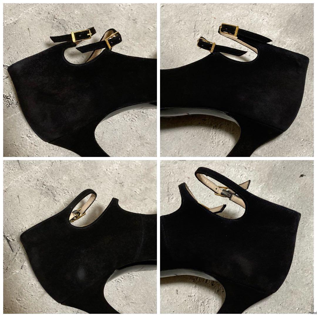 美品　シャネル　CHANEL （37） ダブルストラップ　パンプス　スウェード