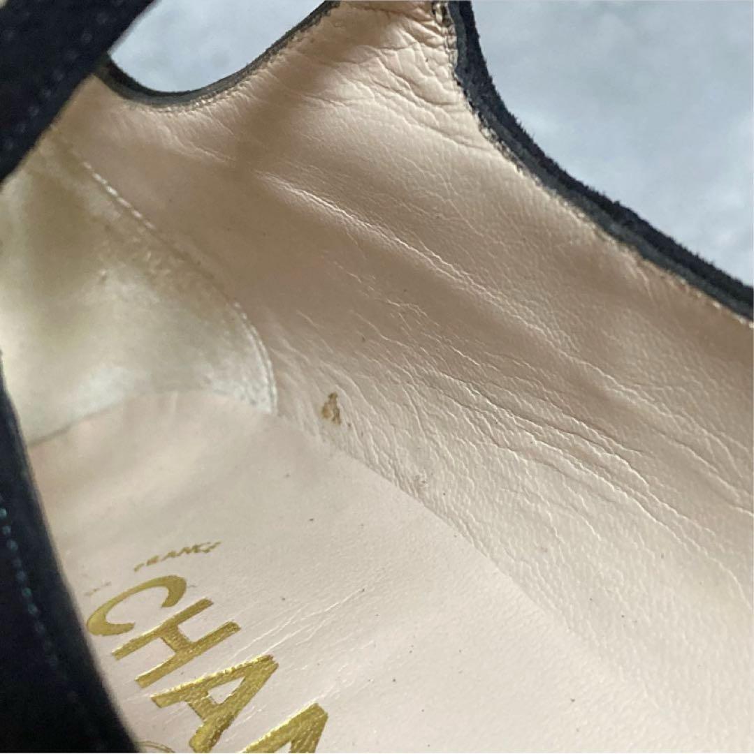 美品　シャネル　CHANEL （37） ダブルストラップ　パンプス　スウェード