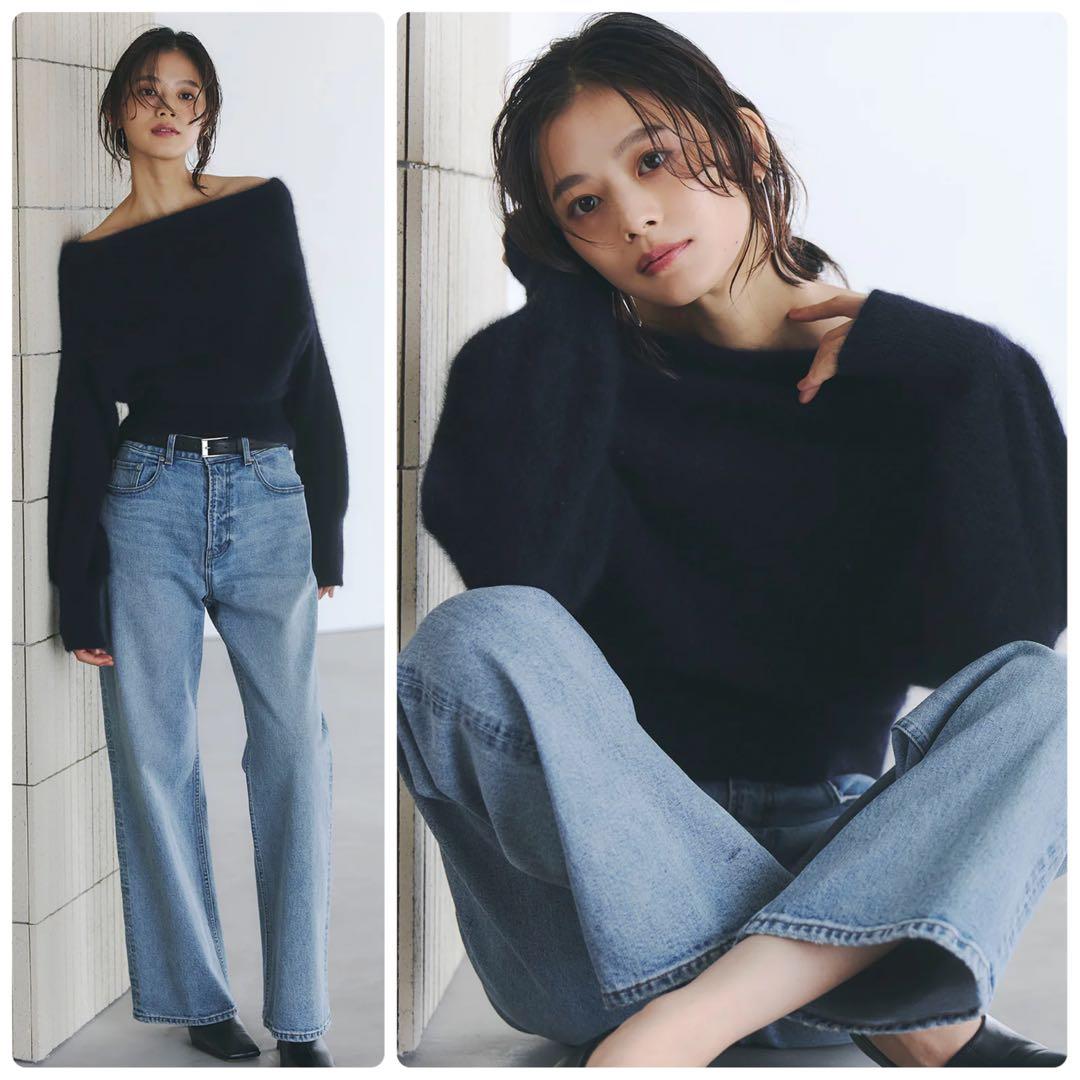 【anuans】25AW 新品　ラクーンフォックスオフショルニットプルオーバー