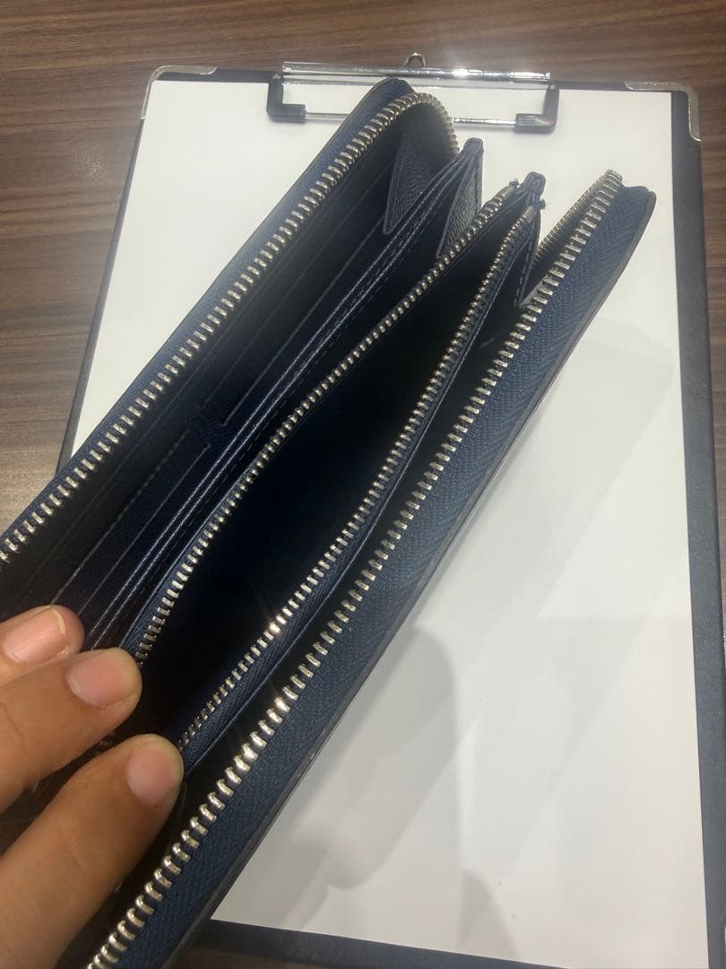 エピレザー ネイビー 長財布