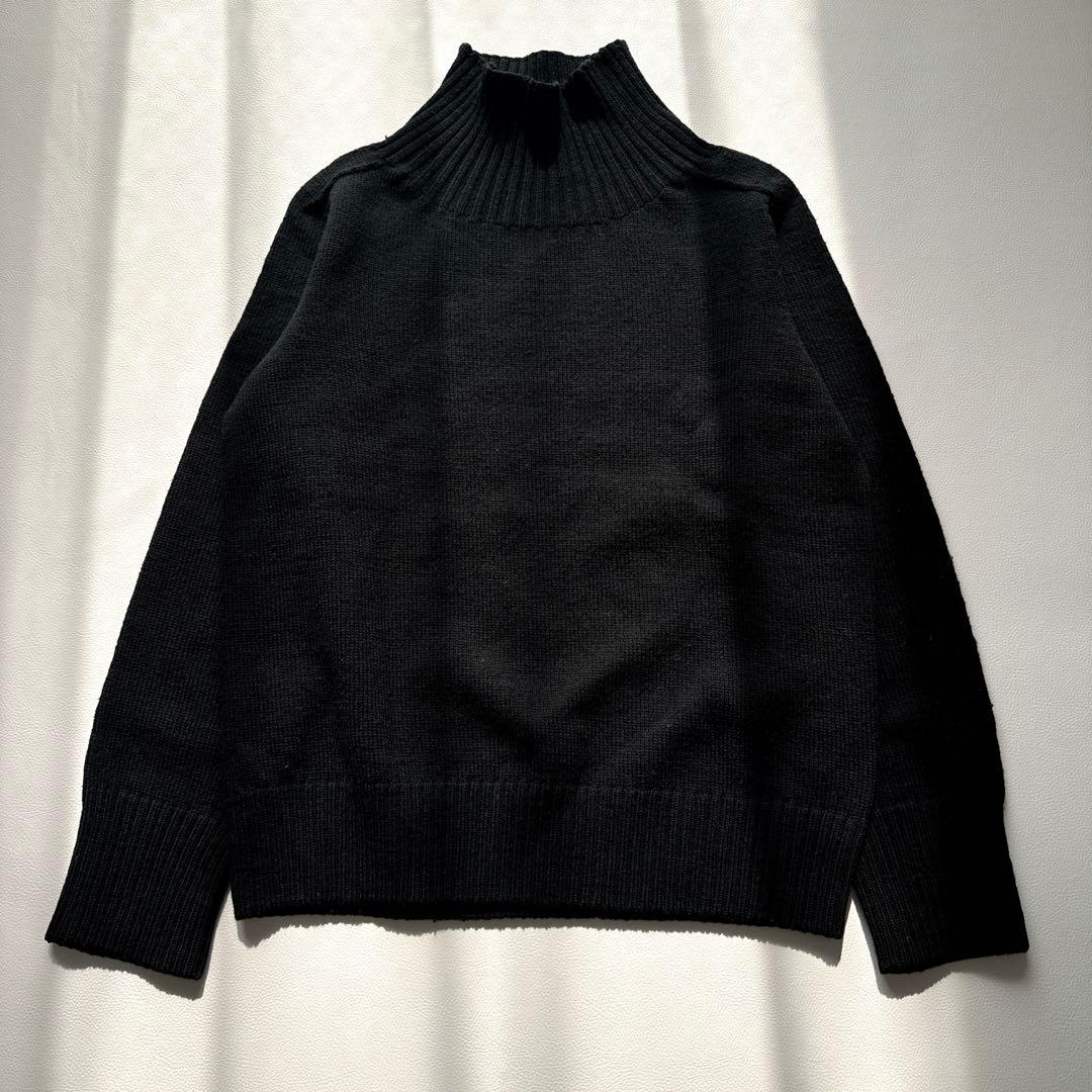 MHL. ウール　ハイネックニット　ブラック　スコットランド製　2