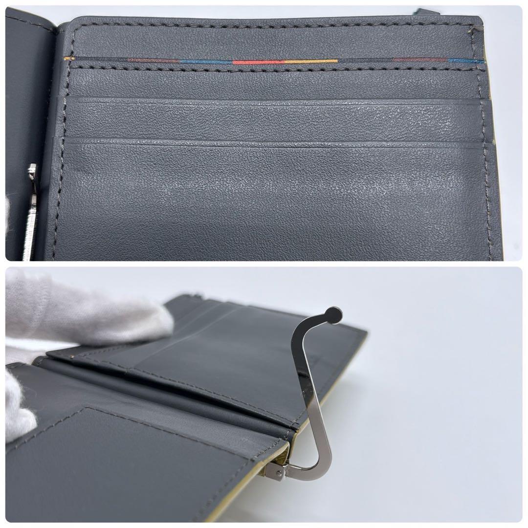 現行 ポールスミス ブライトストライププラー マネークリップ イエロー系 ロゴ