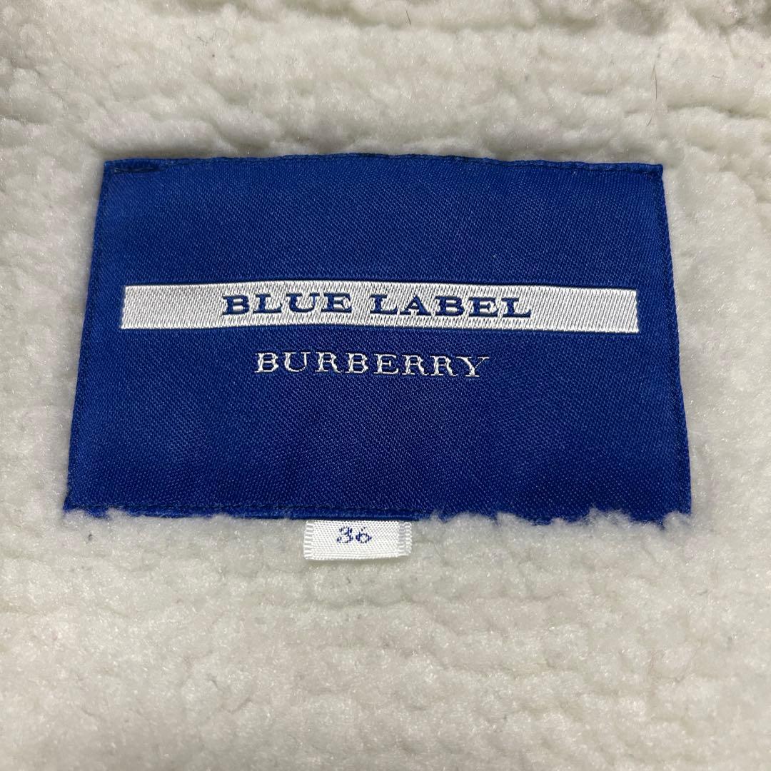 バーバリーブルーレーベル レディース モッズコート ラビットファー ボアライナー