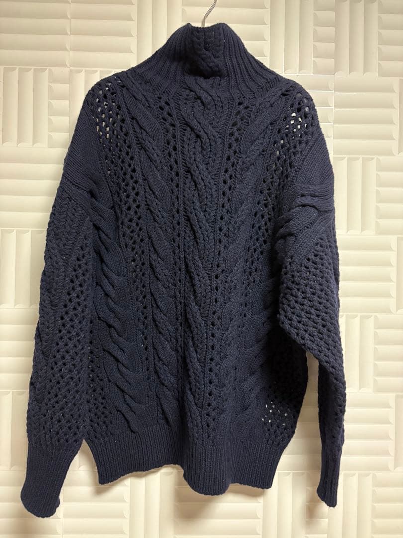 新品/SPORTMAX ケーブル編みタートルネックニット