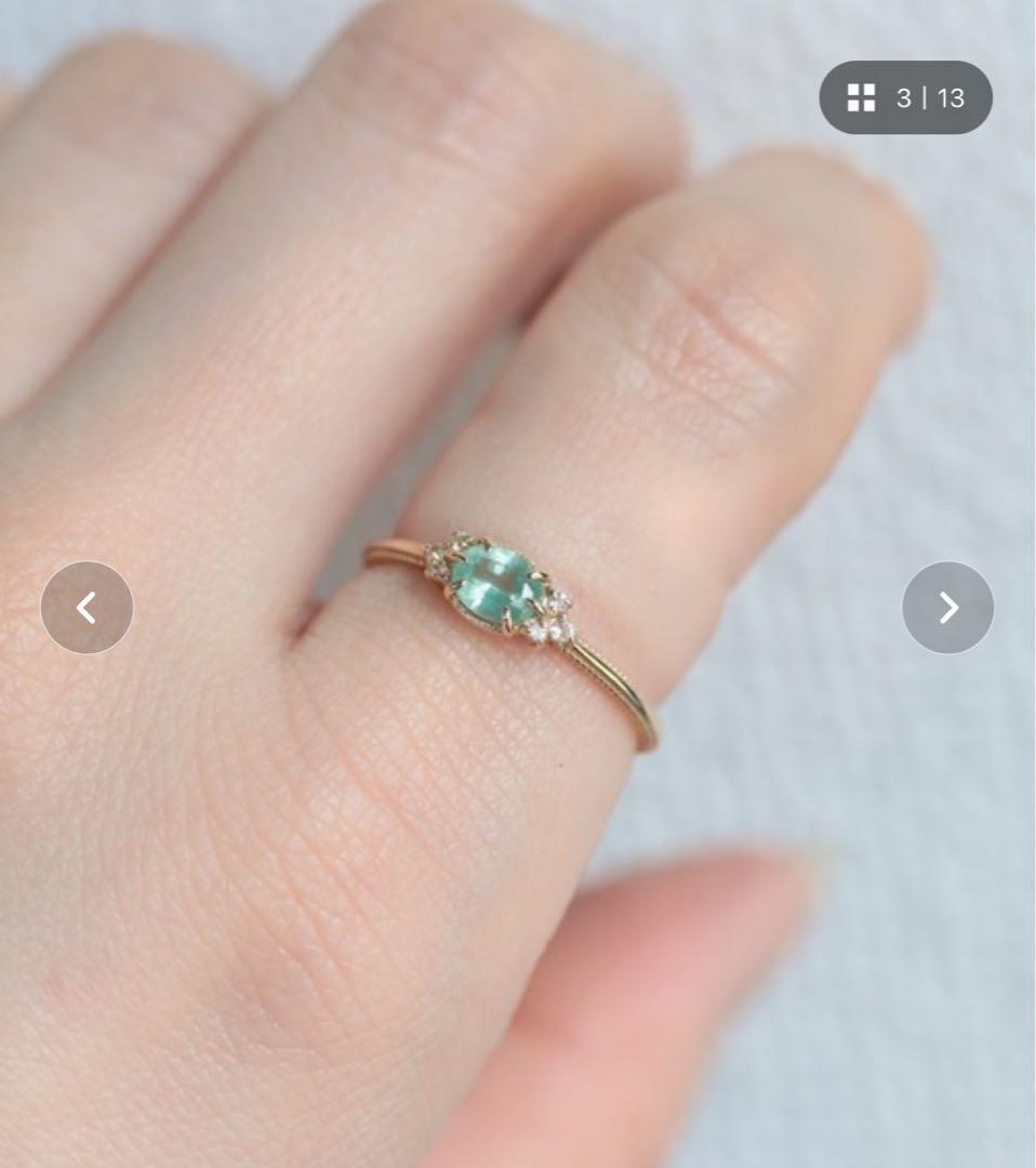 【うさ】NOIR DE POUPÉE K10ミントカイヤナイト　トパーズ