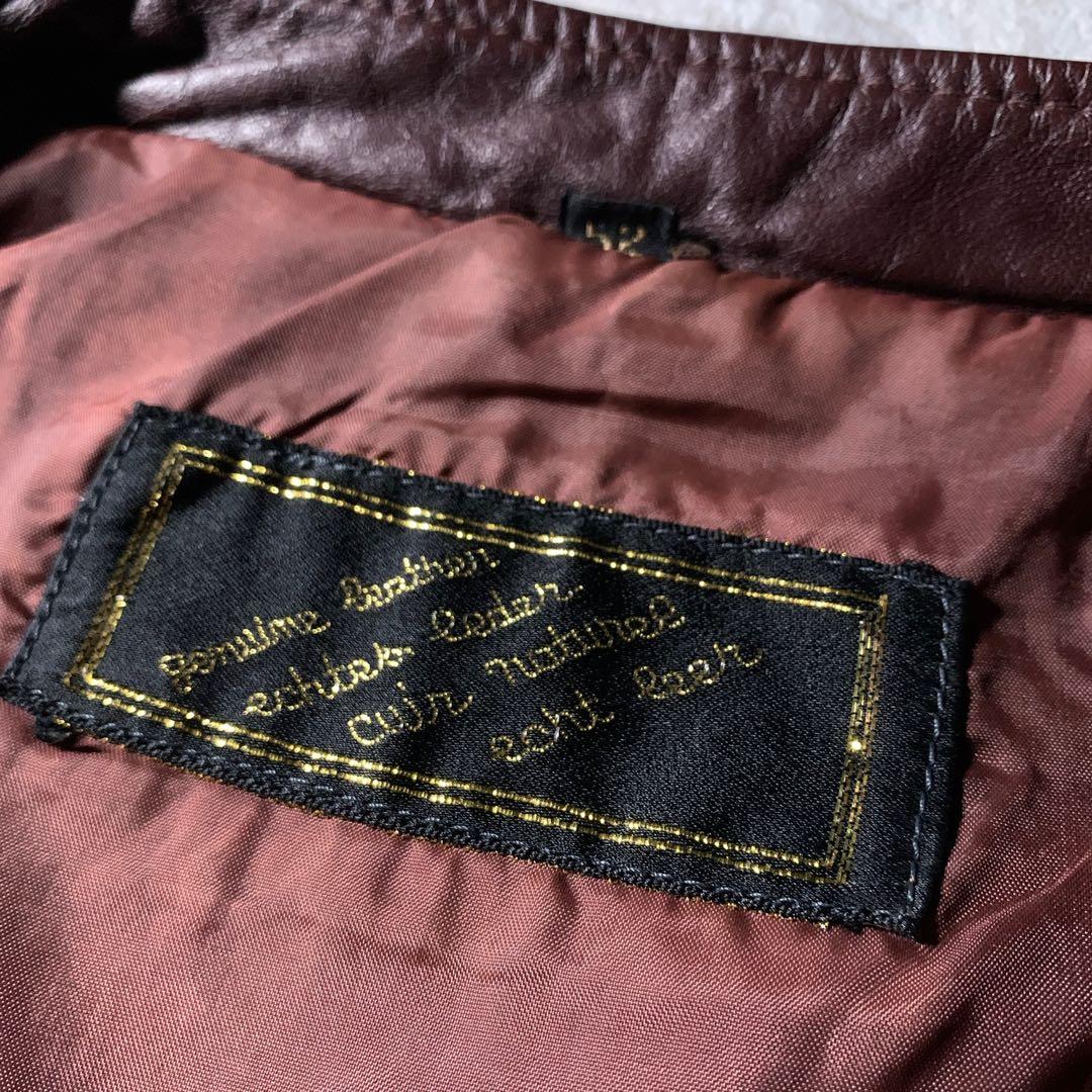 ビンテージ 古着 短丈 レザー ボンバー フライトジャケット 赤茶色