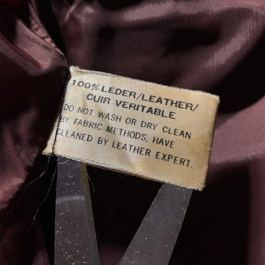 ビンテージ 古着 短丈 レザー ボンバー フライトジャケット 赤茶色