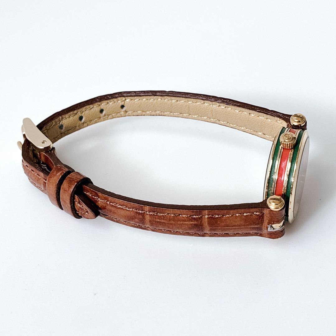 グッチ gucci レディース腕時計 シェリーライン レザー ゴールド 稼働品