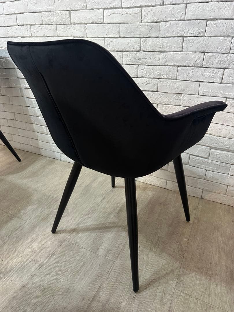 【M】定価7万　4脚セット　ベルベット　チェア　椅子　ダイニング