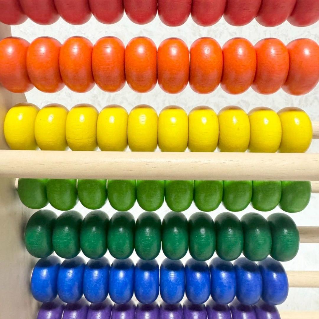 【美品】VOILA レインボーアバカス 100玉そろばん 木製玩具 98-14