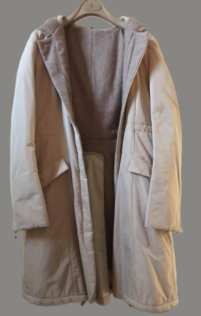 値下BRUNELLO CUCINELLIフード付モッズコート裏地カシミア M～L