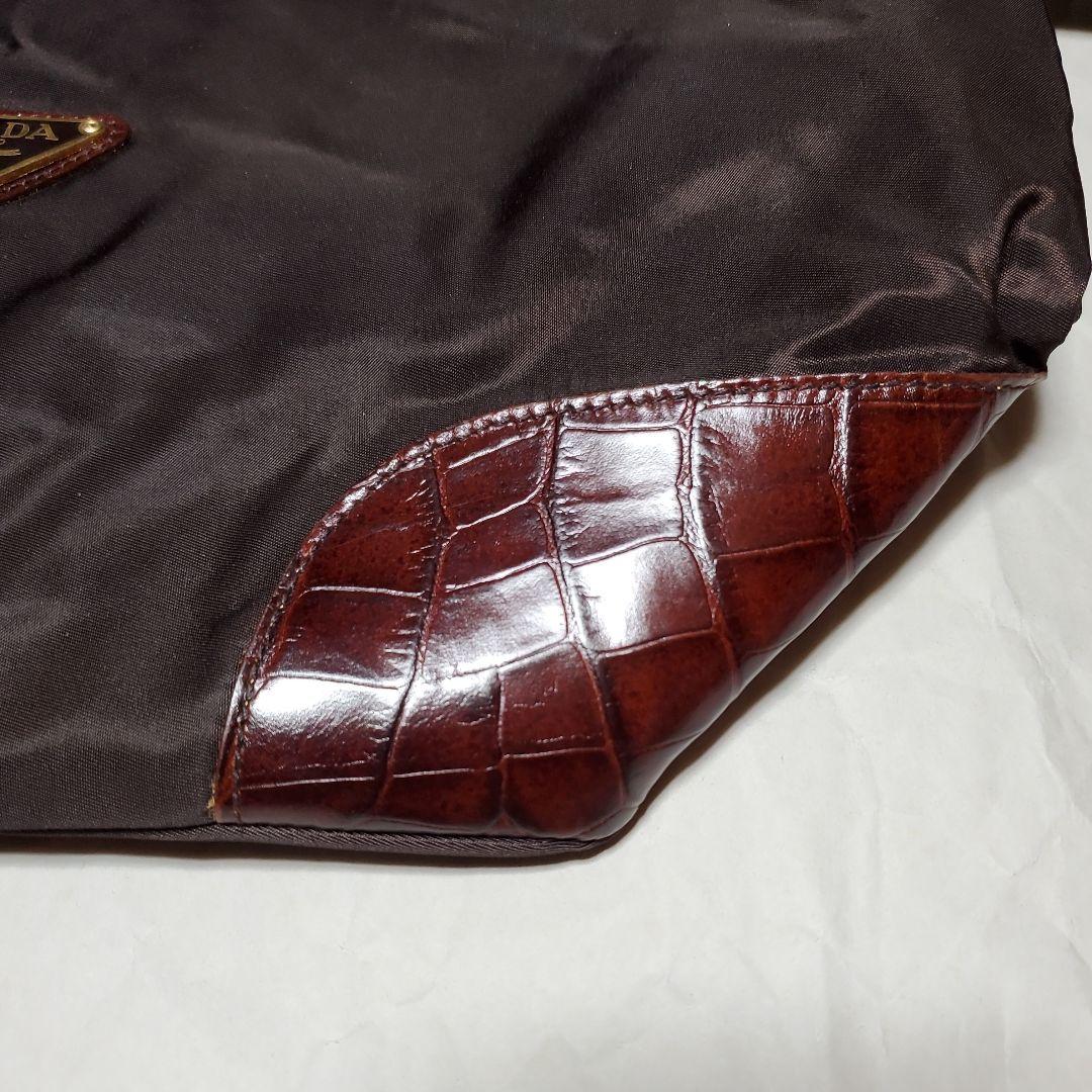 【値下げ】PRADA チョコブラウン ドローストリングバッグ