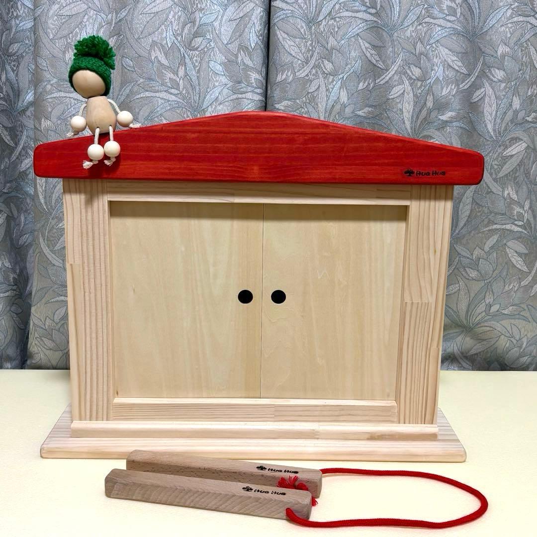 紙芝居　舞台　拍子木　木製人形付属　未使用品　美品