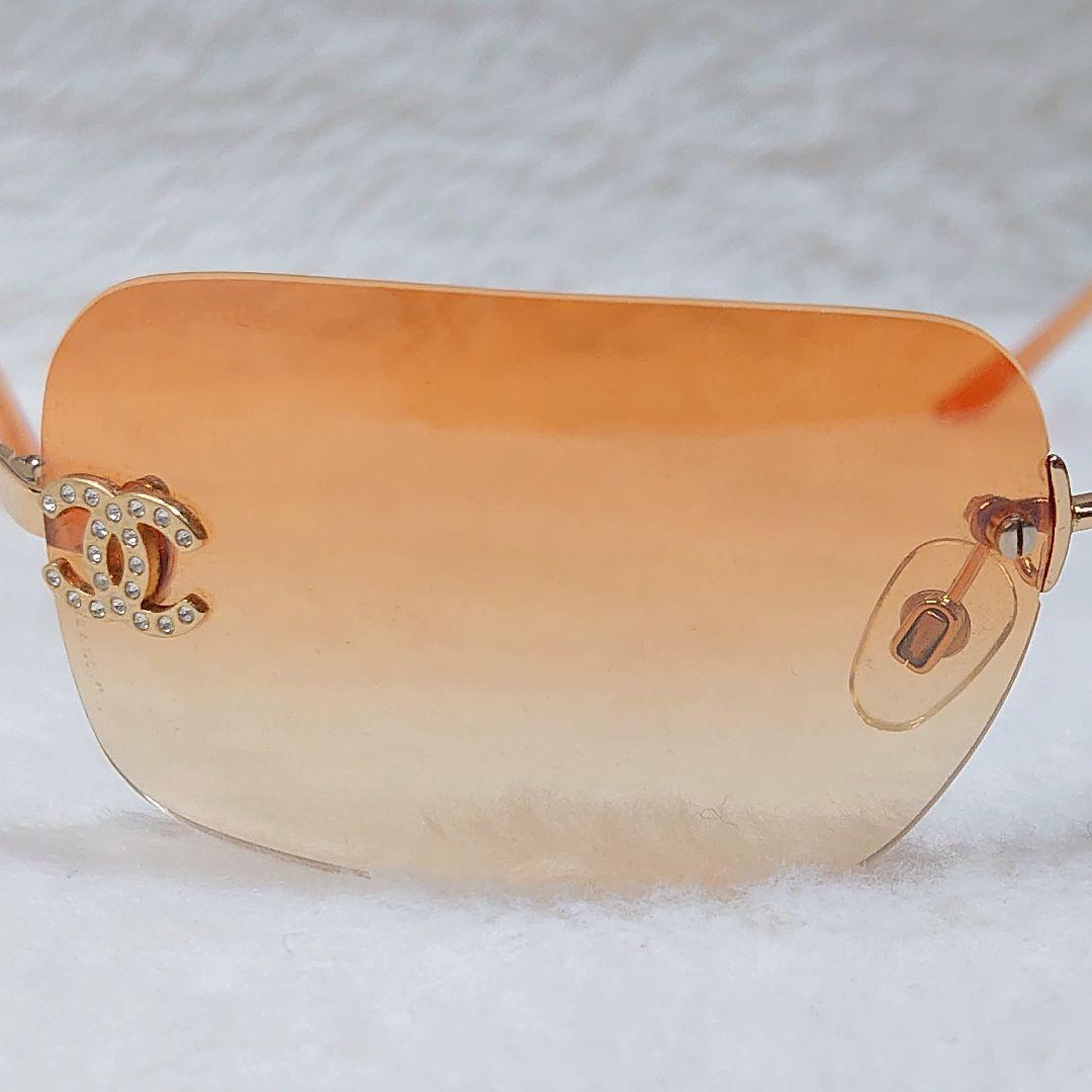 ✨美品✨CHANEL サングラス 4017-D オレンジ ココマーク リムレス