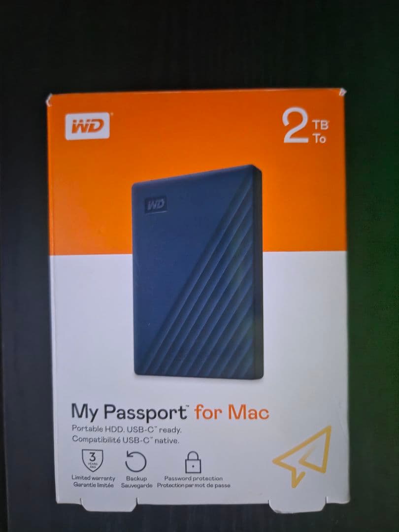 WD My Passport for Mac 2TB 使用ほぼ無し 初期化済み