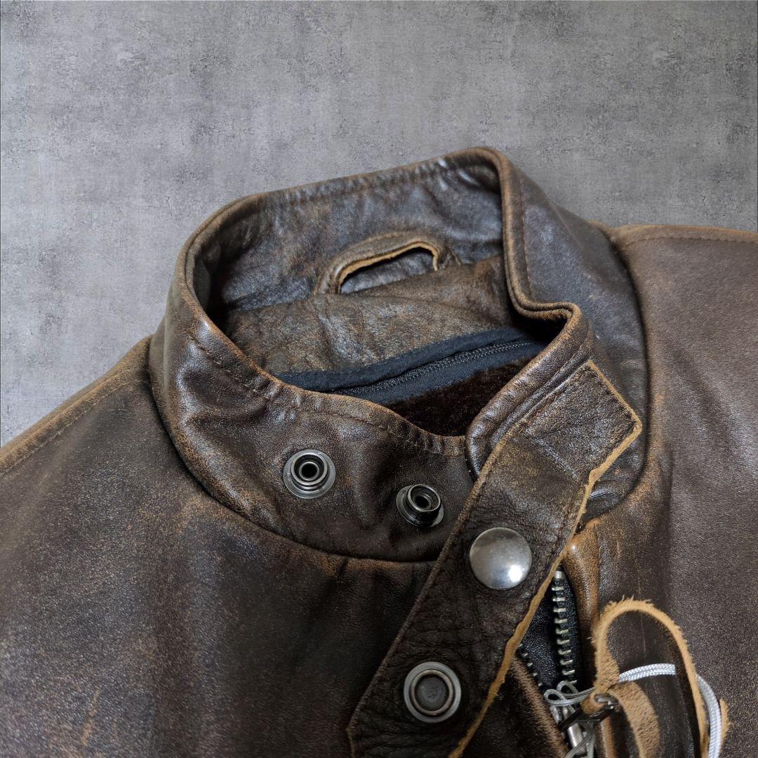 リューグーレザー ホースハイド シングルレザーライダース ライナー脱着可✨L