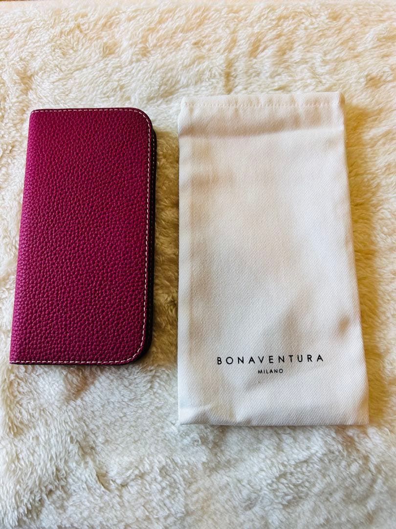 BONAVENTURA ピンク 手帳型ケース iPhone16pro