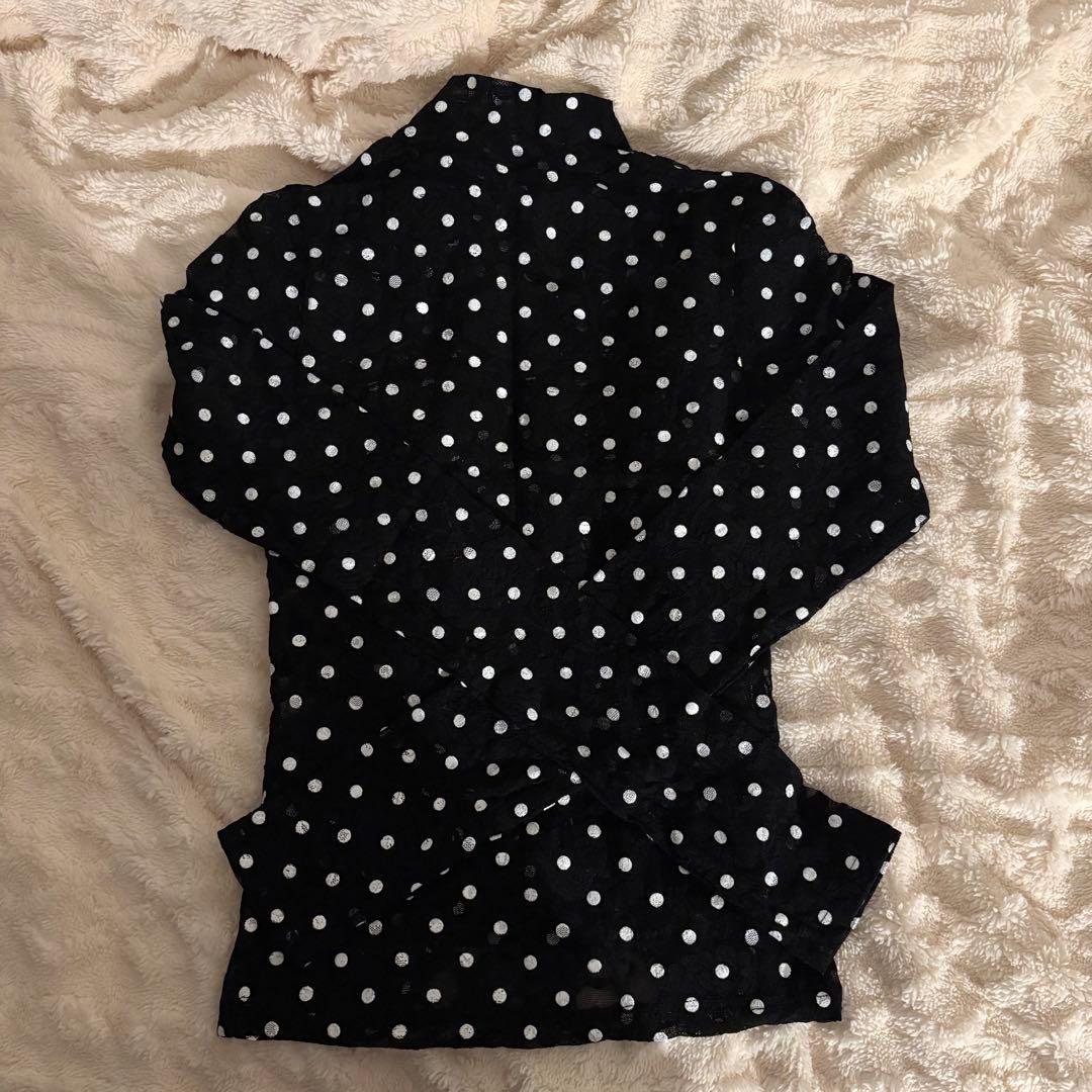 poppy あさぎーにょ ドットレース シースルートップス 黒