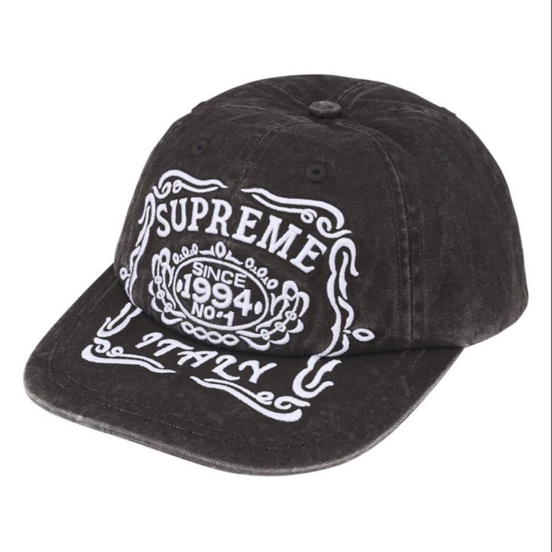 supreme Italy 6-Panel CAP 帽子 Black