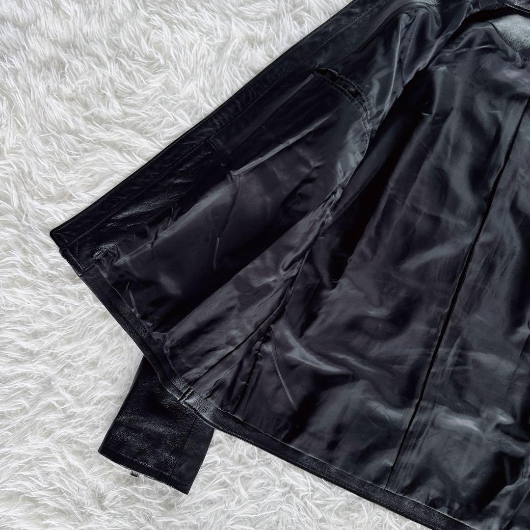 【B:MING by BEAMS】羊革 シングルライダース ブラック Lサイズ