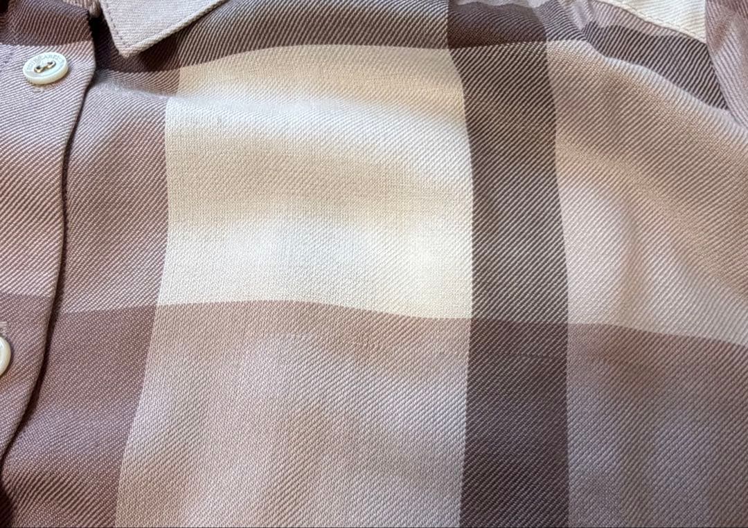美品　ブルーレーベル クレストブリッジ チェックエアリーツイルブラウス　38