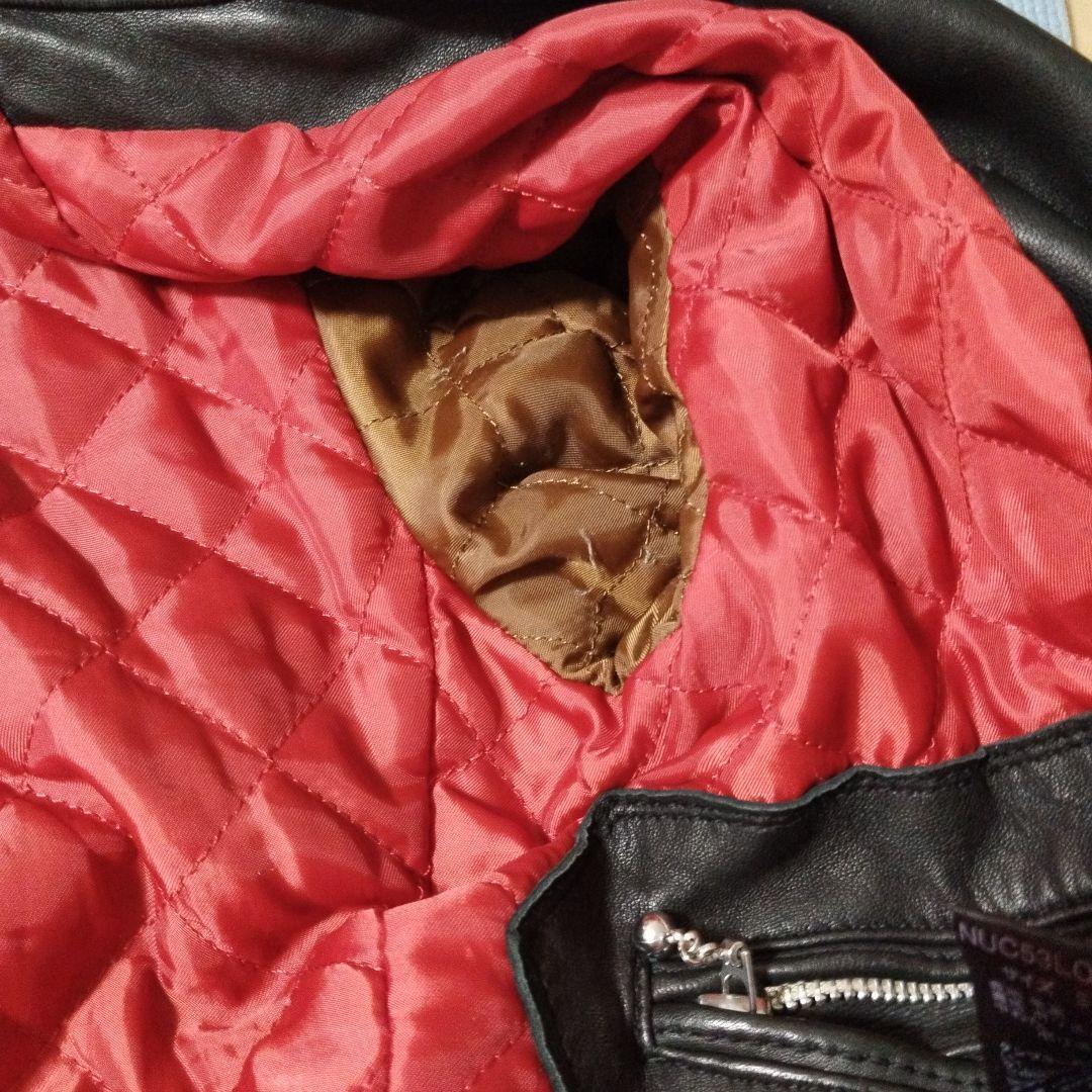 ナノユニバース ライダースレザージャケット 黒 本革