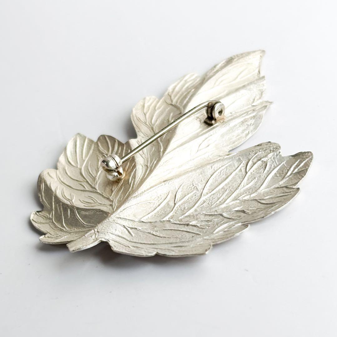 極美品★希少 大サイズ ティファニー リーフ 葉 モチーフ ブローチ SV925