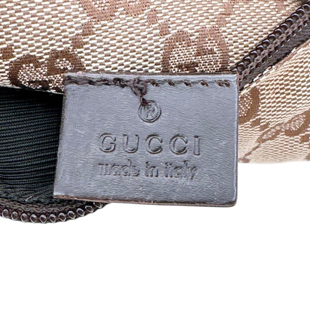 【美品】GUCCI/ボディバッグ/ウエストポーチ/GG キャンバス/ブラウン