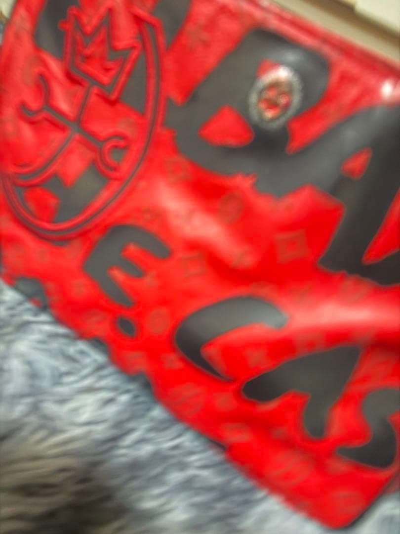 CASTELBAJAC本革 レッド ロゴ入り トートバッグ