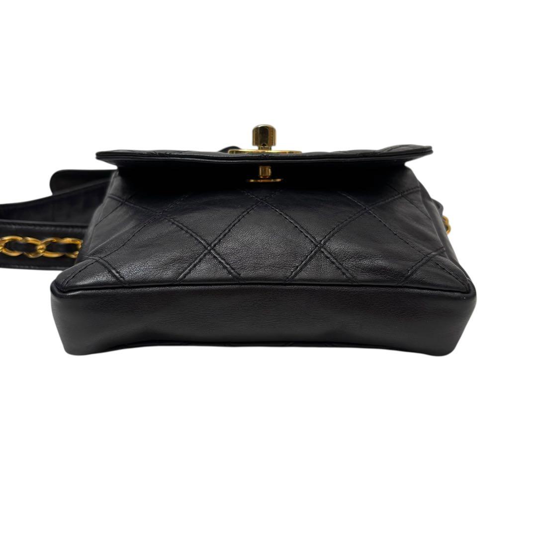 シャネル マトラッセ ラムスキン ウエスト ボディ ショルダー バッグ