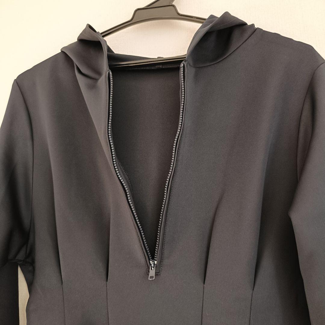 CINEMATIQ　ダブルポケットパーカーワンピ　ネイビー　フリーショート