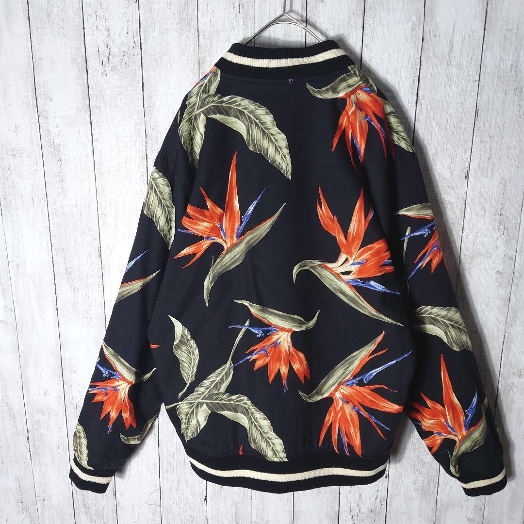 【リバーシブル】ワコマリア　ボタニカル　ギンガムチェック　ブルゾン　極楽鳥