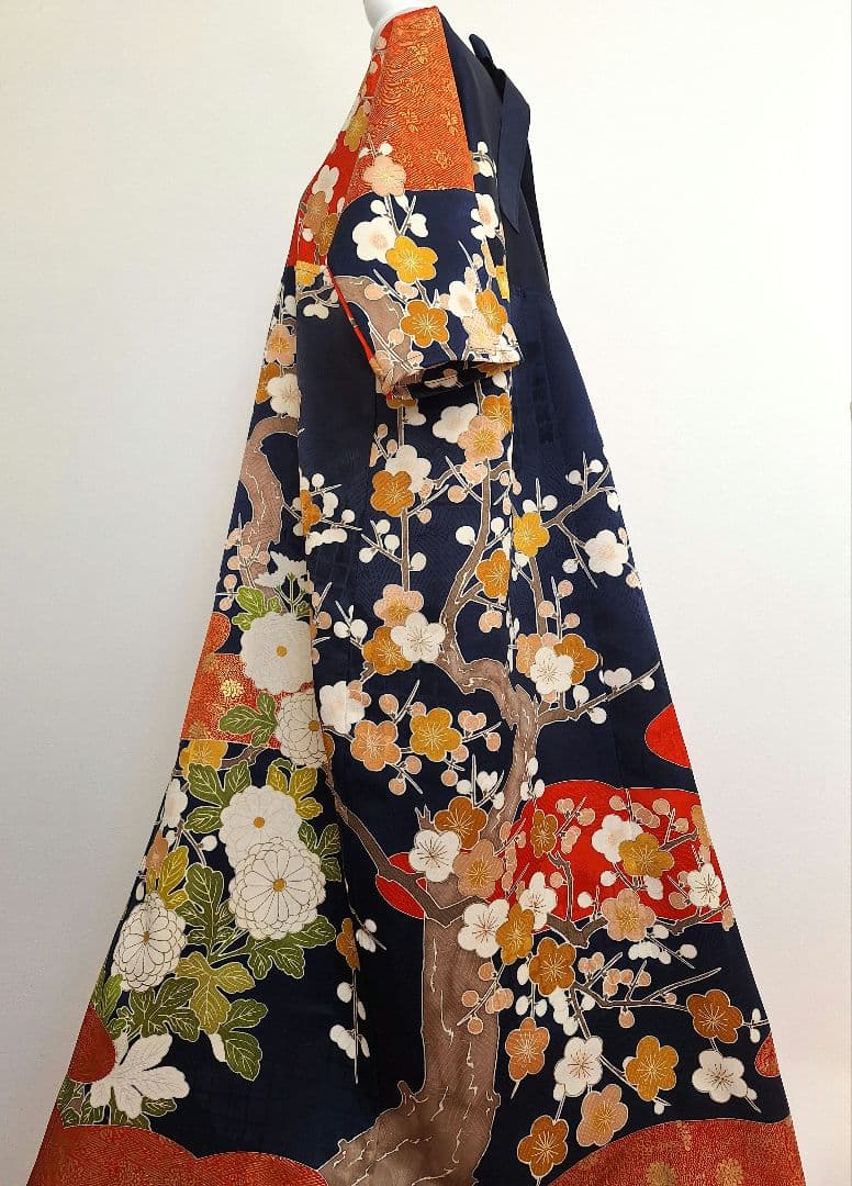 着物リメイクワンピース3676