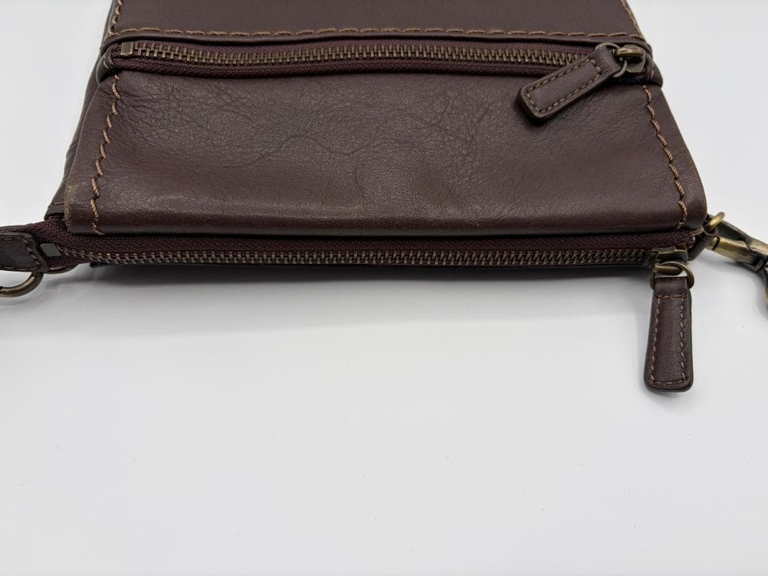 土屋鞄 防水レザーショルダーバッグ プロータ ダークブラウン