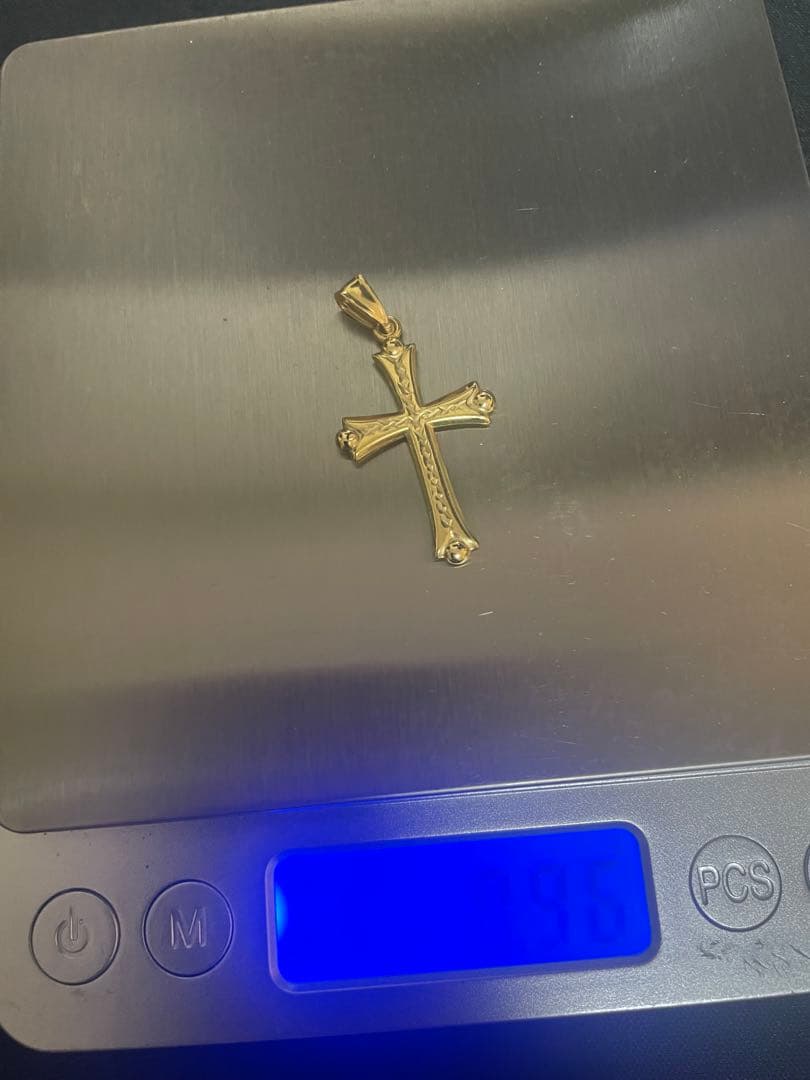 K18 十字架ペンダント 約1g 中空 18金