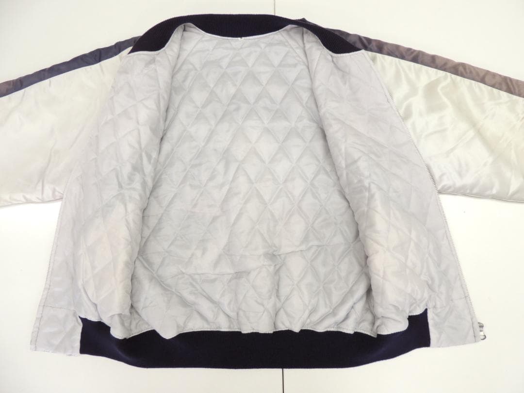 プリンス商会 VINTAGE フェード カスタム 茄子紺 龍柄 スカジャン M