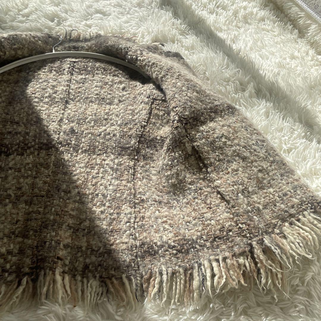 美品 希少【45R Bandou-Rツィード風ニットカーディガン】