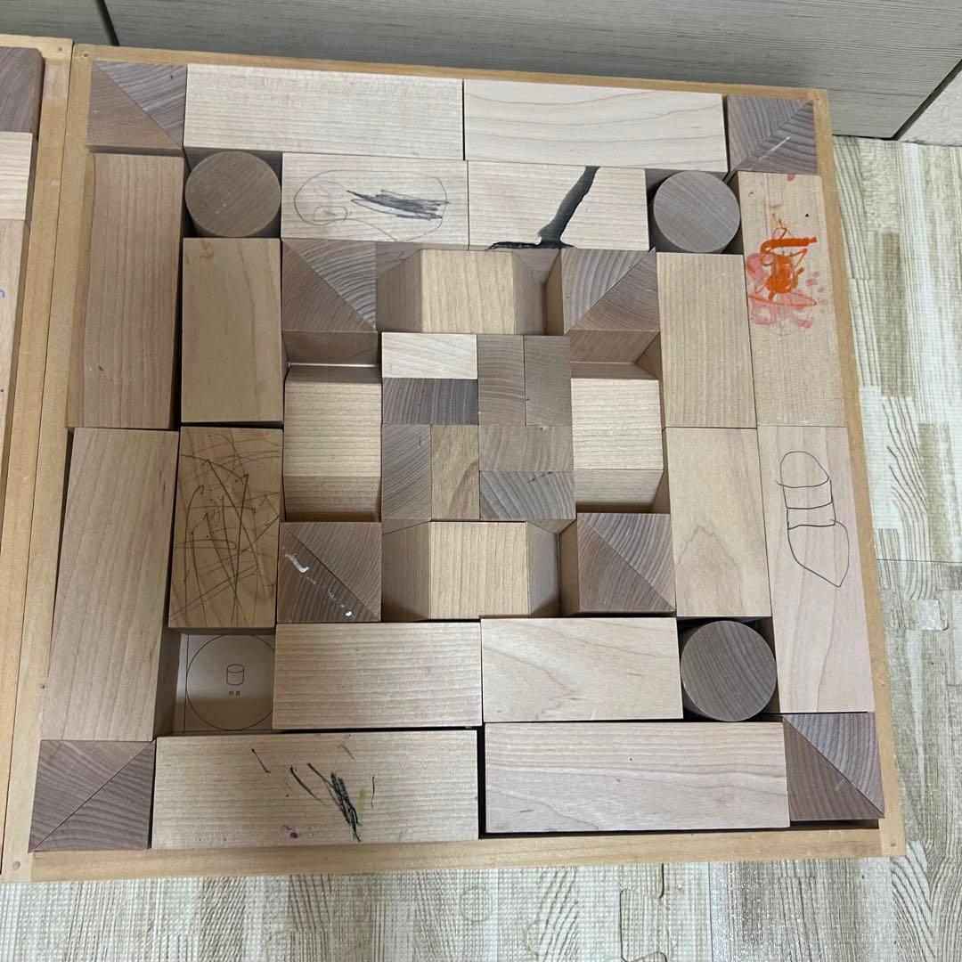 童具館 積み木のいろは45 WAKU-BLOCK45 4箱セット&カーペット