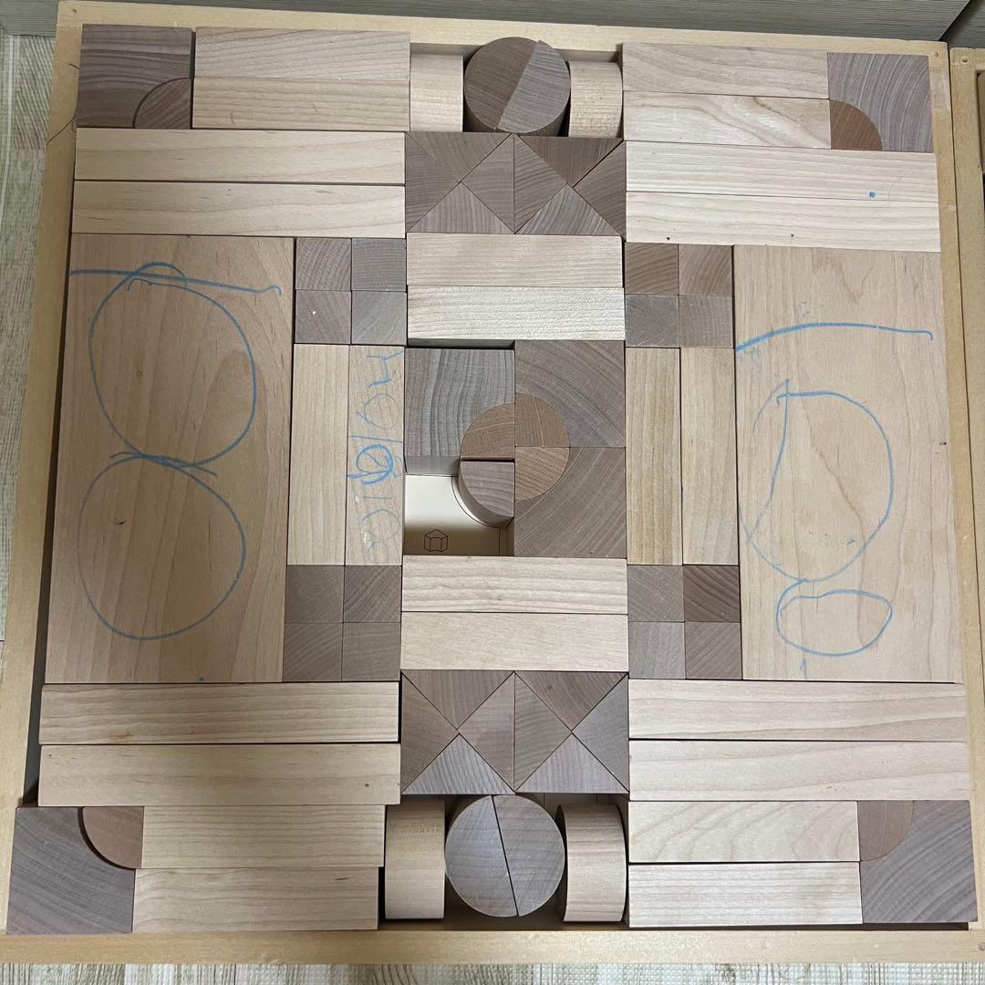 童具館 積み木のいろは45 WAKU-BLOCK45 4箱セット&カーペット