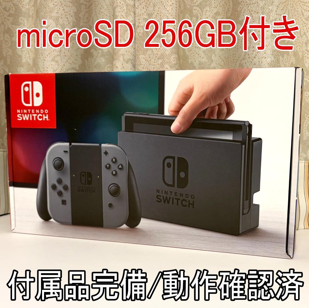 Nintendo Switch 本体 グレー SDカード256GB付 動作確認済