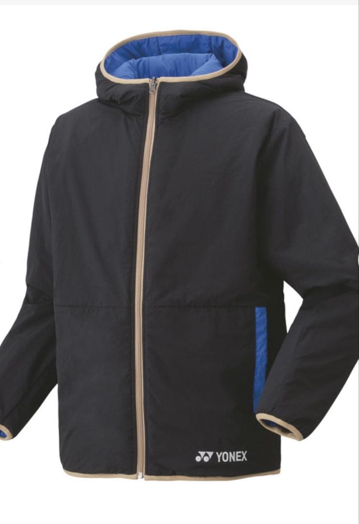 YONEX フード付きジャケット 黒/青Oサイズ