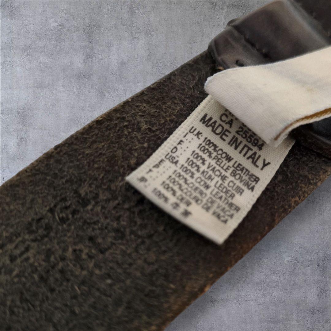 ディーゼル ロゴ スタッズ ベルト イタリア製 本革 ヴィンテージ加工 y2k