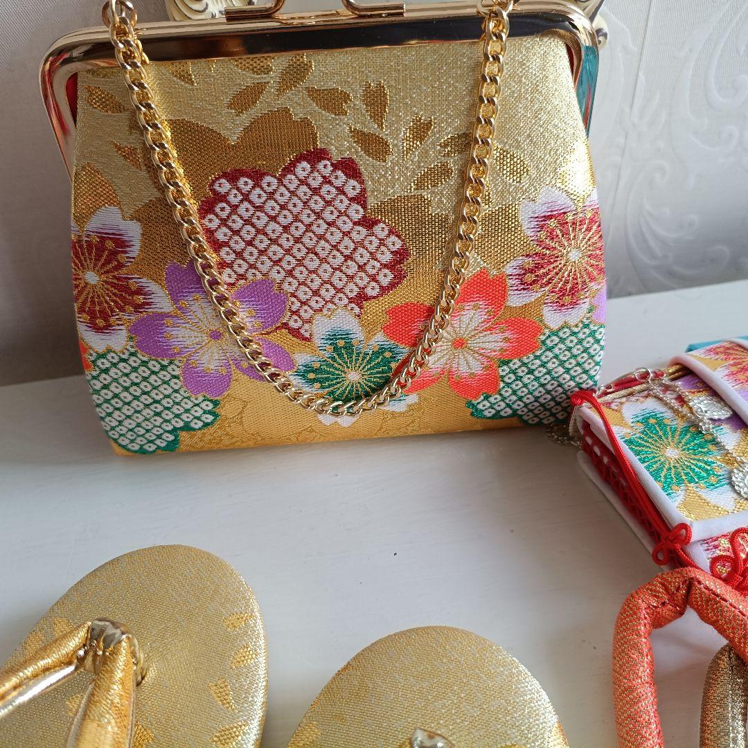 アンティークピンクに飛翔鶴の着物と作り帯☆七五三フルセット