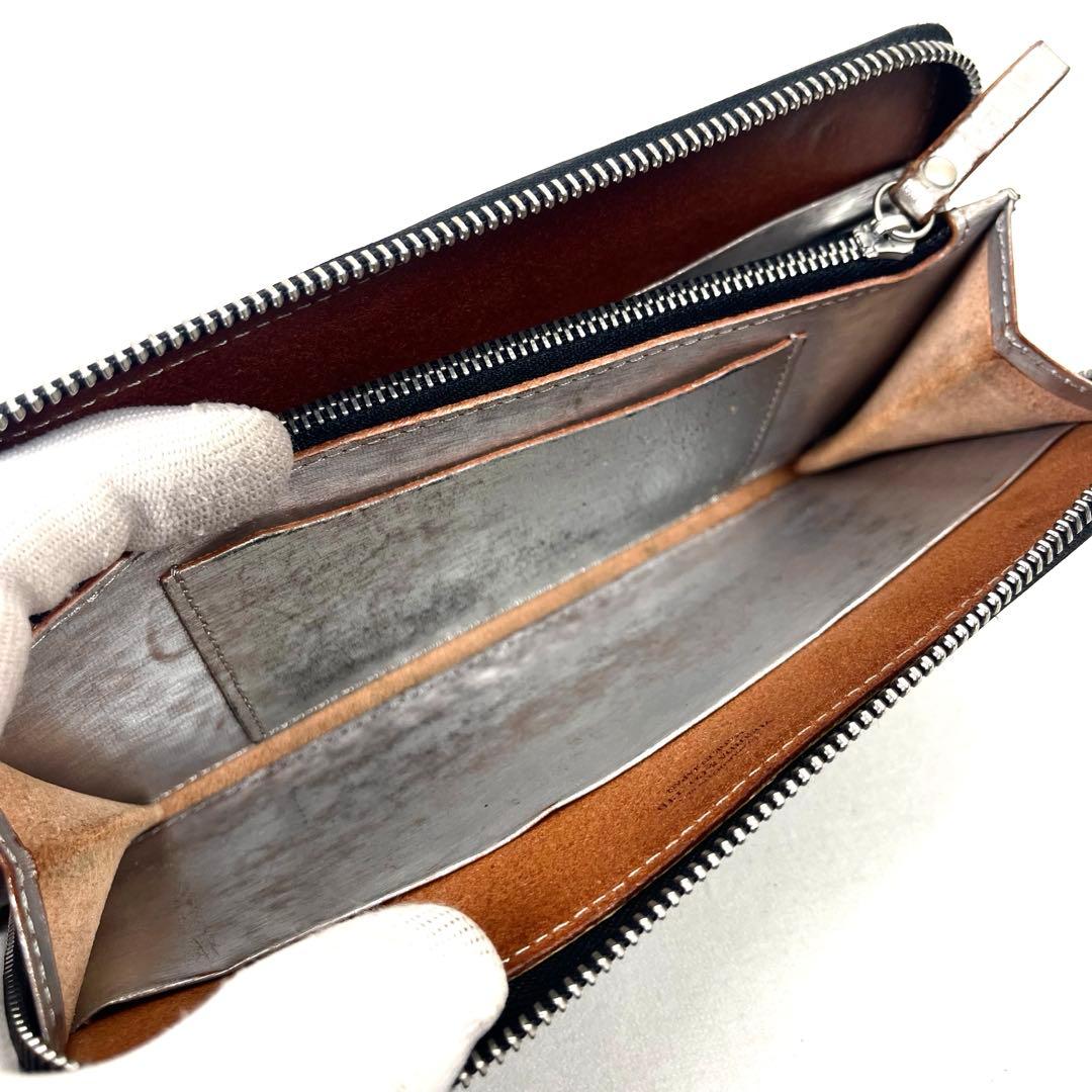 ポーター　長財布　ラウンドファスナー　フィルム　フォイル　オールレザー　ブラック