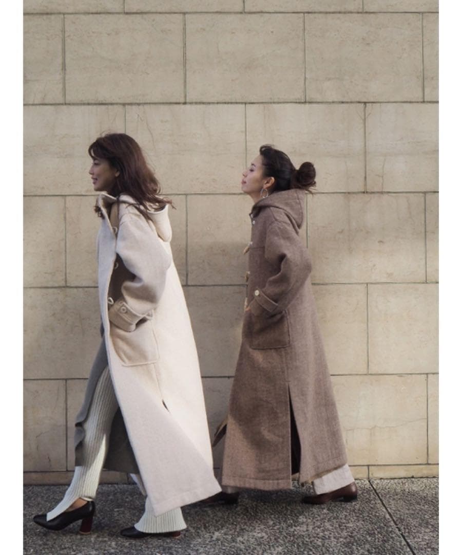 ETRE TOKYO エトレトウキョウ ロングダッフルコート ヘリンボーン