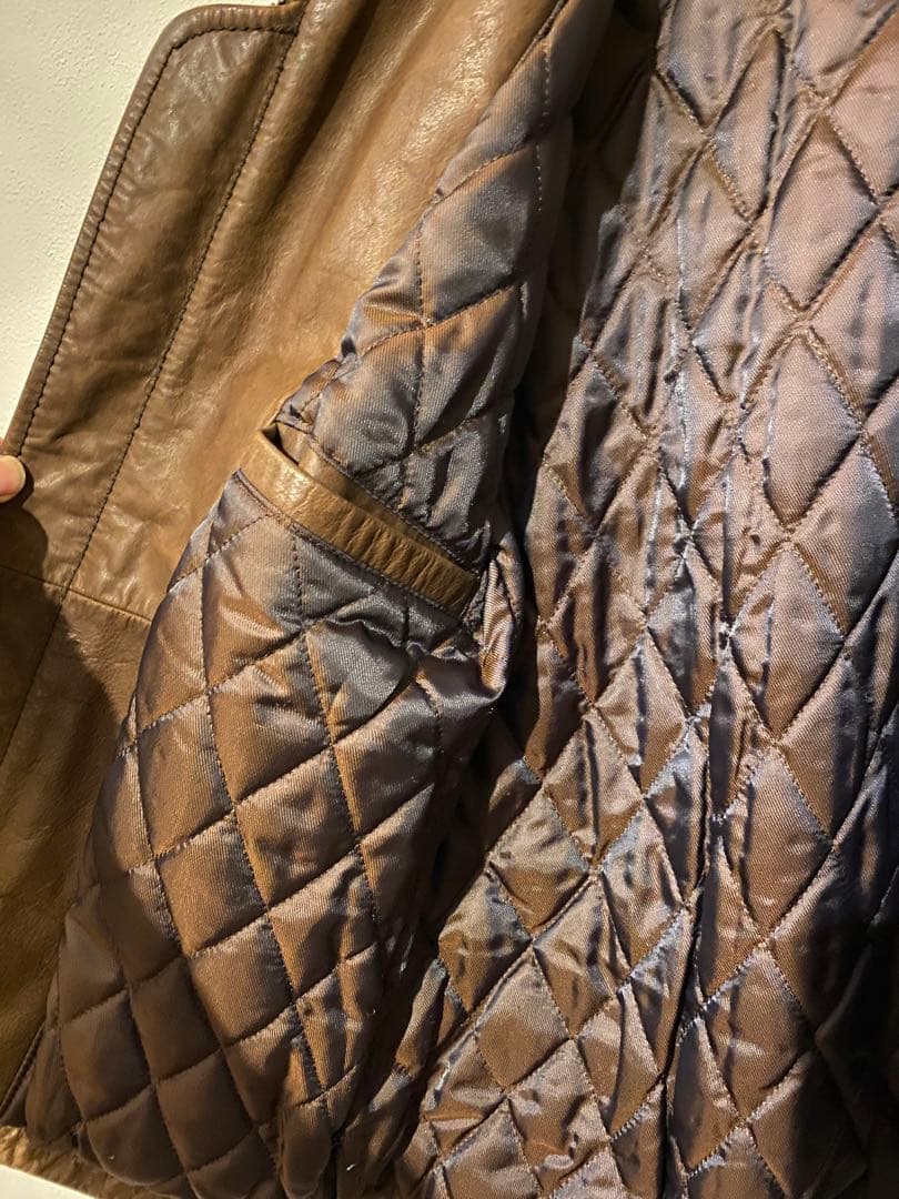 AVIREX 本革 シングルライダースジャケット ブラウンサイズS