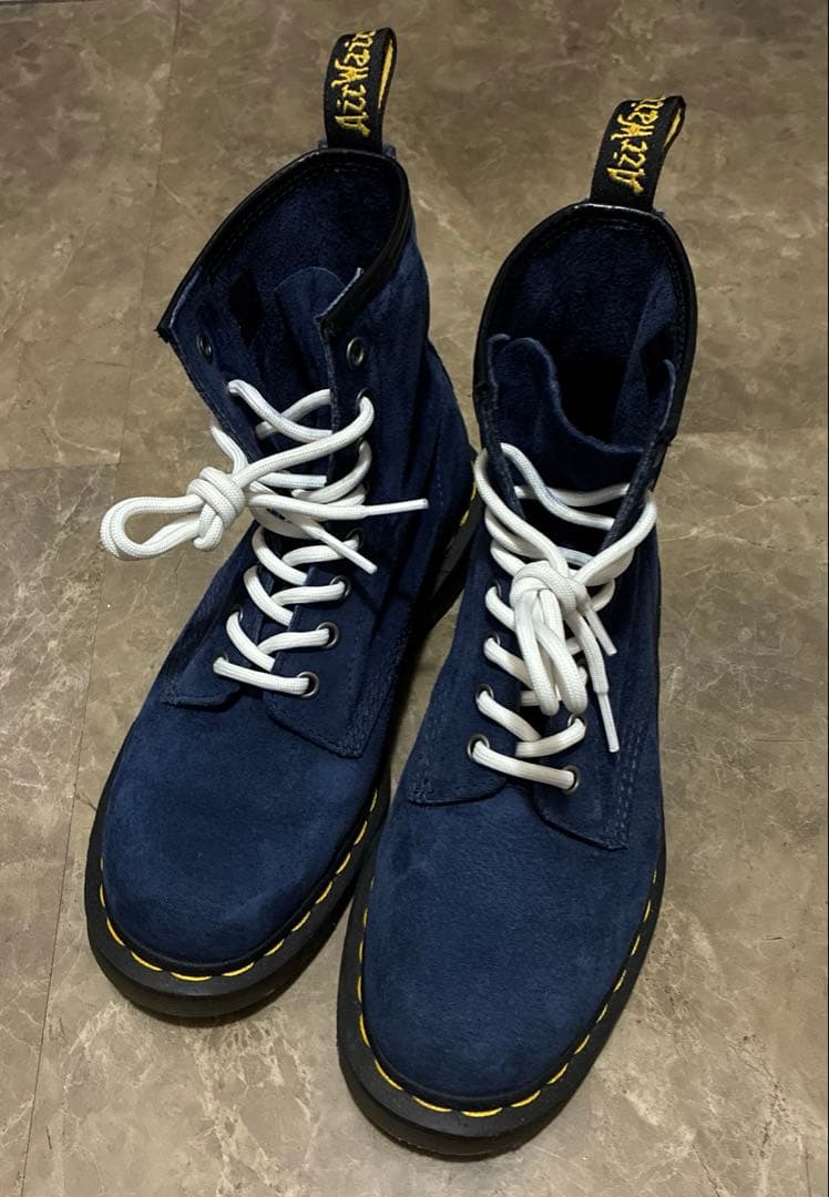 ドクターマーチン　ネイビー スエード ハイカットブーツ　uk5 紐付き