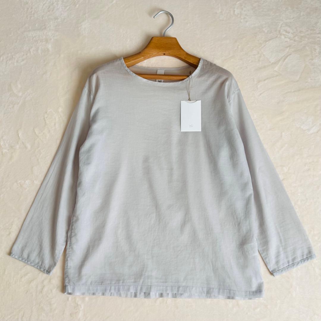 【美品】yoli simple blouse シンプルブラウス ライトグレー