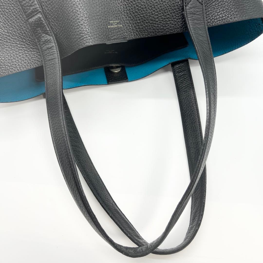 ペッレモルビダ　トートバッグ　テーラマリーナ　レザー　ブラック　A4　肩掛け